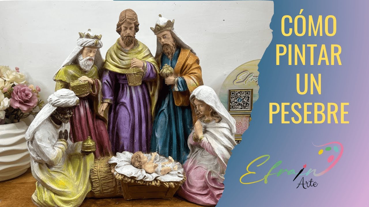 CÓMO PINTAR UN PESEBRE | TÉCNICA DE PÁTINAS Y MATICES CON ACRÍLICOS PASO A PASO 🎄🎨