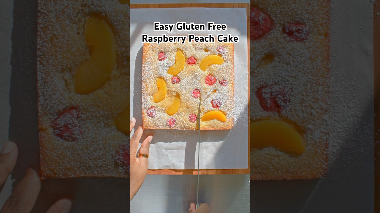 This Gluten-Free Peach Cake Actually Tastes Good #glutenfreerecipes #brimly #glutenfreebaking