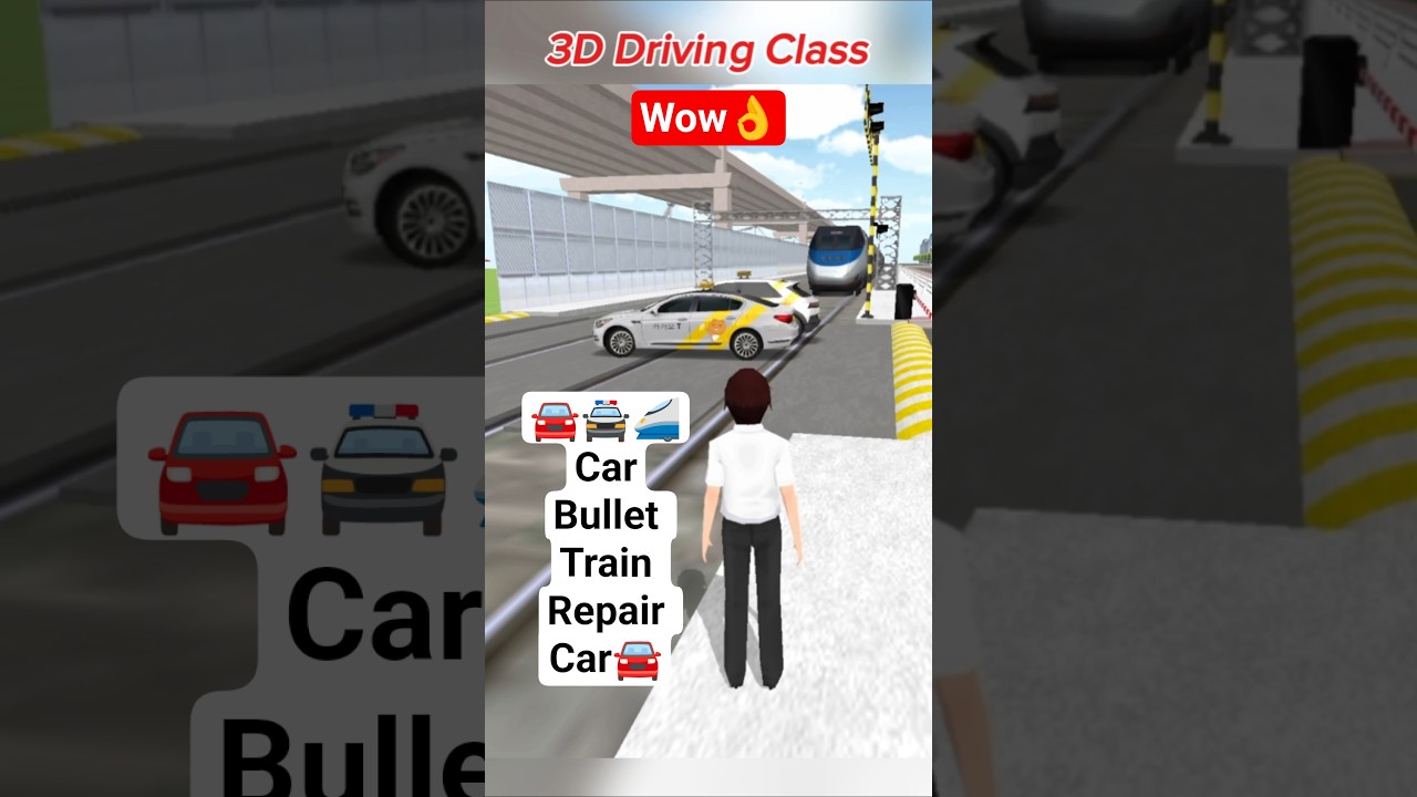 3D Driving Class: Bullet Train vs Car Speed! 