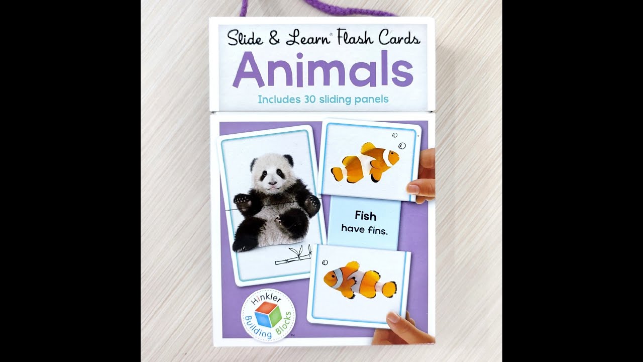 Slide & Learn Flash Cards Animals by Hinkler