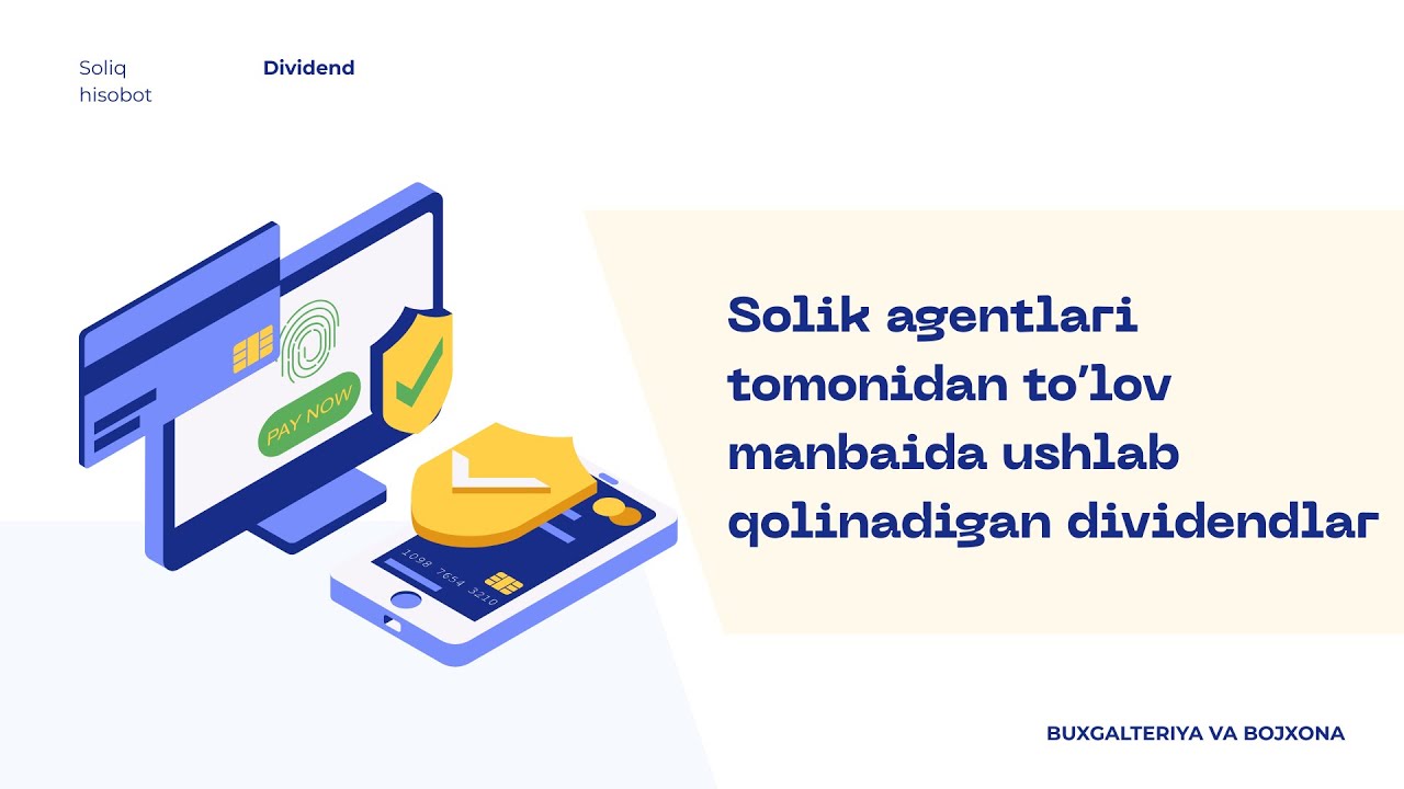 Tasischiga to'langan dividend mablag'i bo'yicha soliq hisoboti topshirish. Dividend