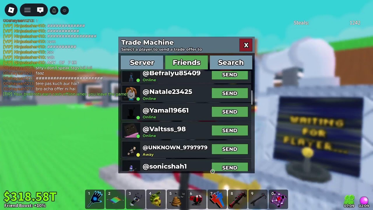 Sab Trading Using trade machine (if duel i i use placeholder