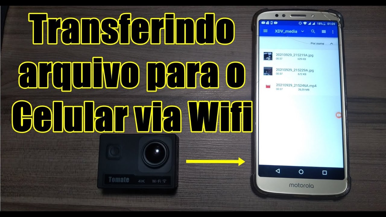 Como Transferir arquivos da câmera de ação Tomate para o Celular via Wifi