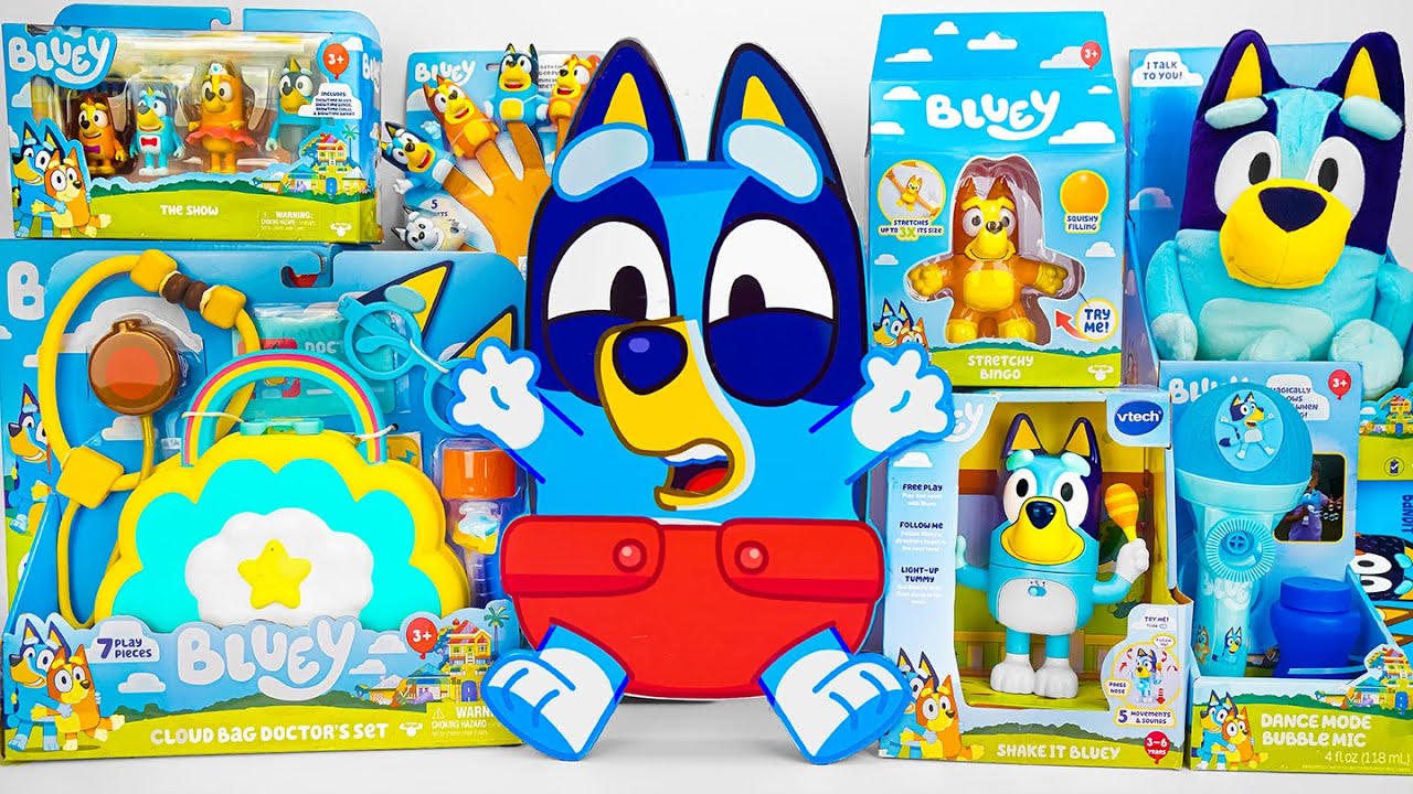 Bluey Toy Collection Unboxing Review 💙 Mystery Baby Bluey Box & Bluey Obstacle Course Maze