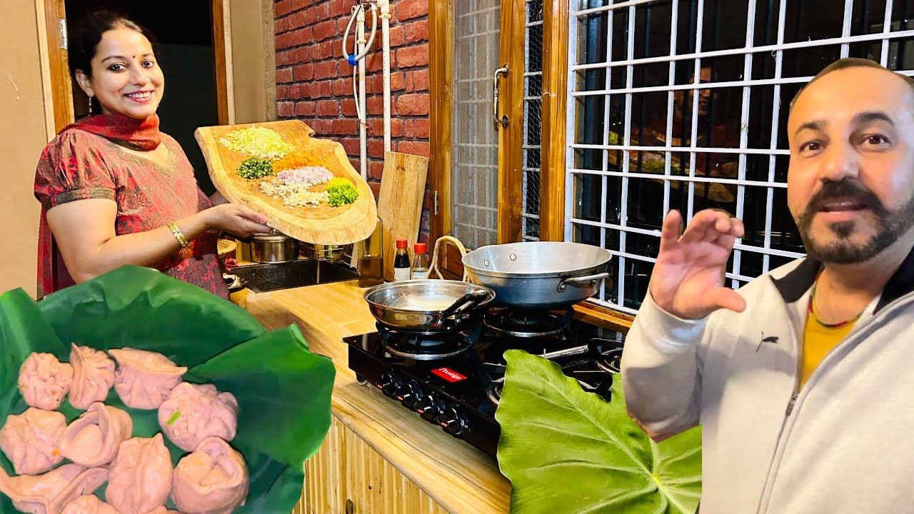 Ghar me bane Raagi (मडुआ, रागी) momos 😋 || Homemade healthy raagi Momo || Family in Hills
