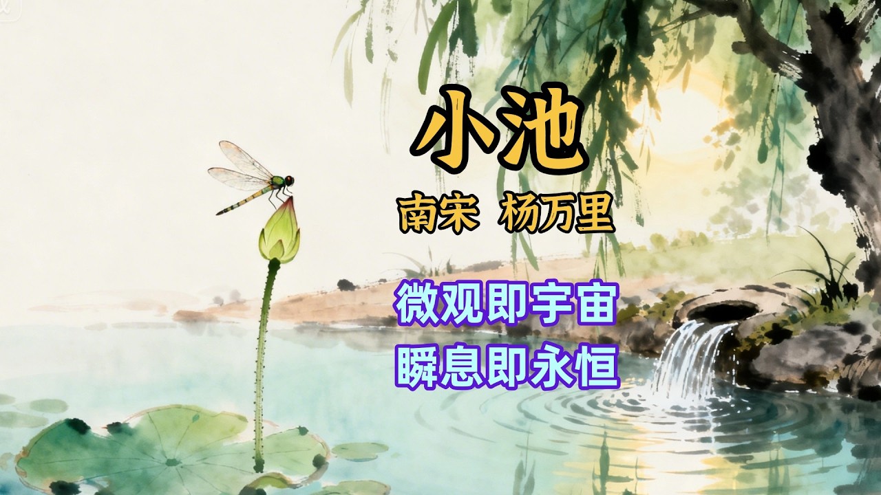 楊萬里《小池》以生命微小之處，見天地世界；蜻蜓一立，瞬息即永恆📜 唐詩宋詞 | 兒童兒歌丨兒歌丨童謠丨唐詩300首｜詩詞歌畫｜熊貓閱讀會#少儿动画 #古诗 #学中文#春天 #希望