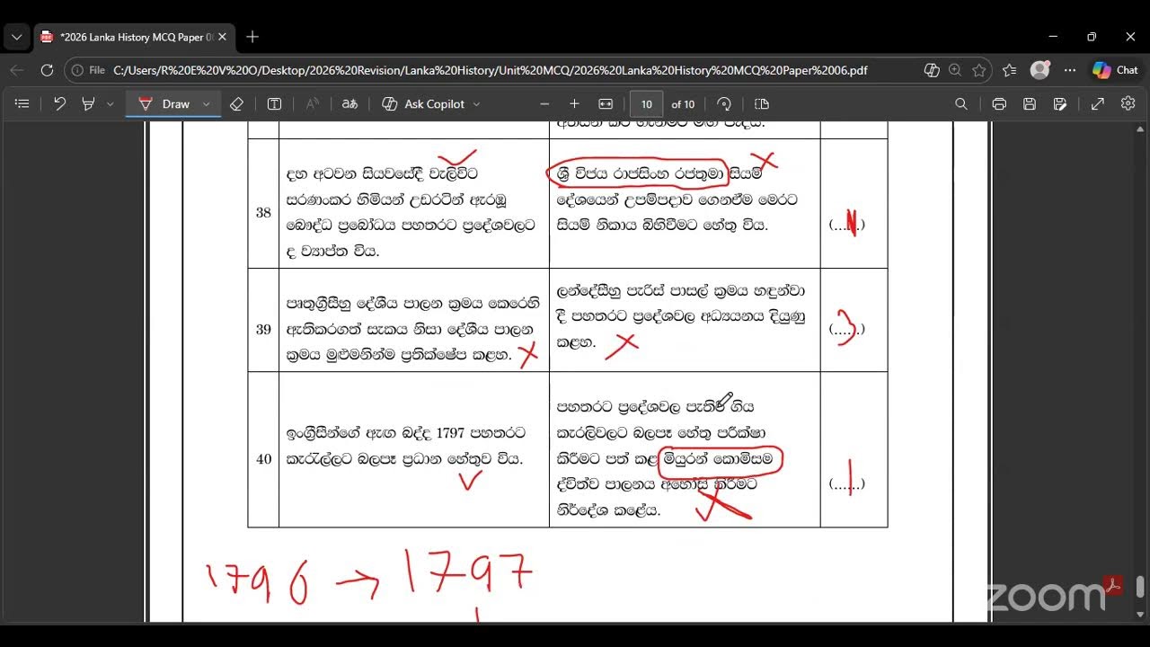 ලංකා ඉතිහාසය MCQ Paper - 06