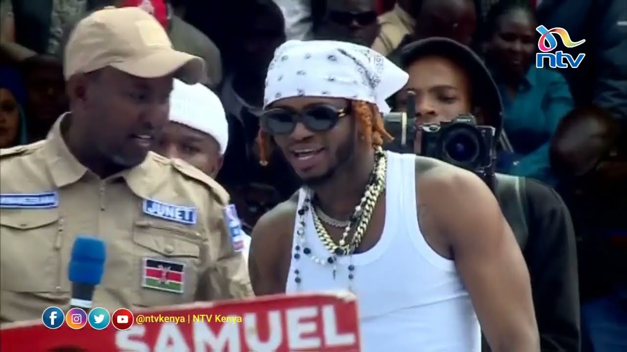 Diamond Platnumz performs at Azimio rally in Kasarani, Nairobi