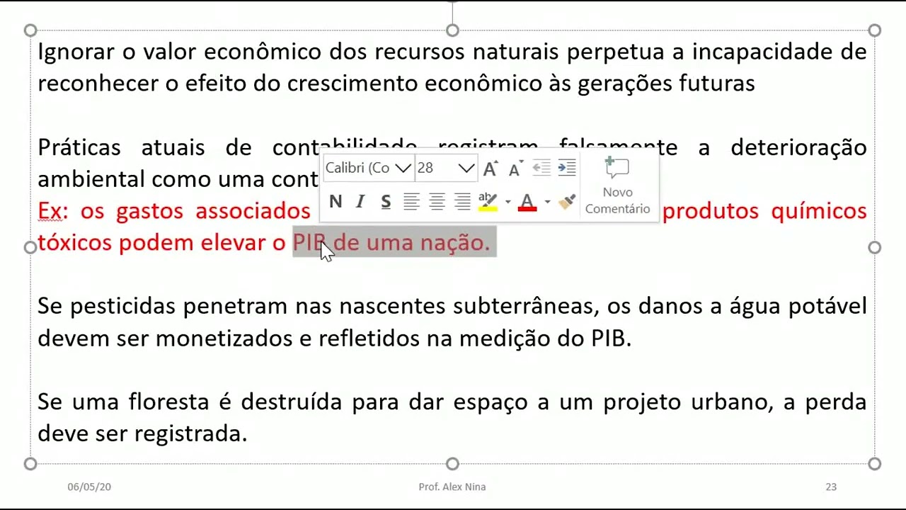 PIB e Contabilidade Ambiental