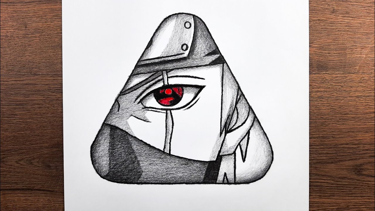 How to draw kakashi's eye step by step easy - Naruto drawing tutorial