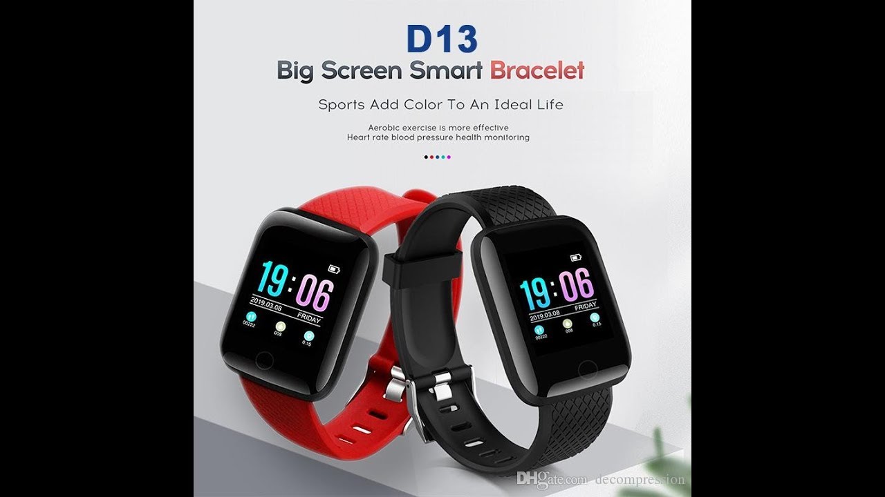 D13 Smart Bracelet Men Women Fitness Tracker Heart Rate Monitor Smart Wristband Blood Pressure Pedom