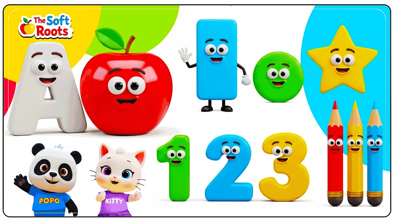 Preschool Learning activities for 3 year olds at home | Learn ABC Phonics Shapes Numbers Colors 🌈