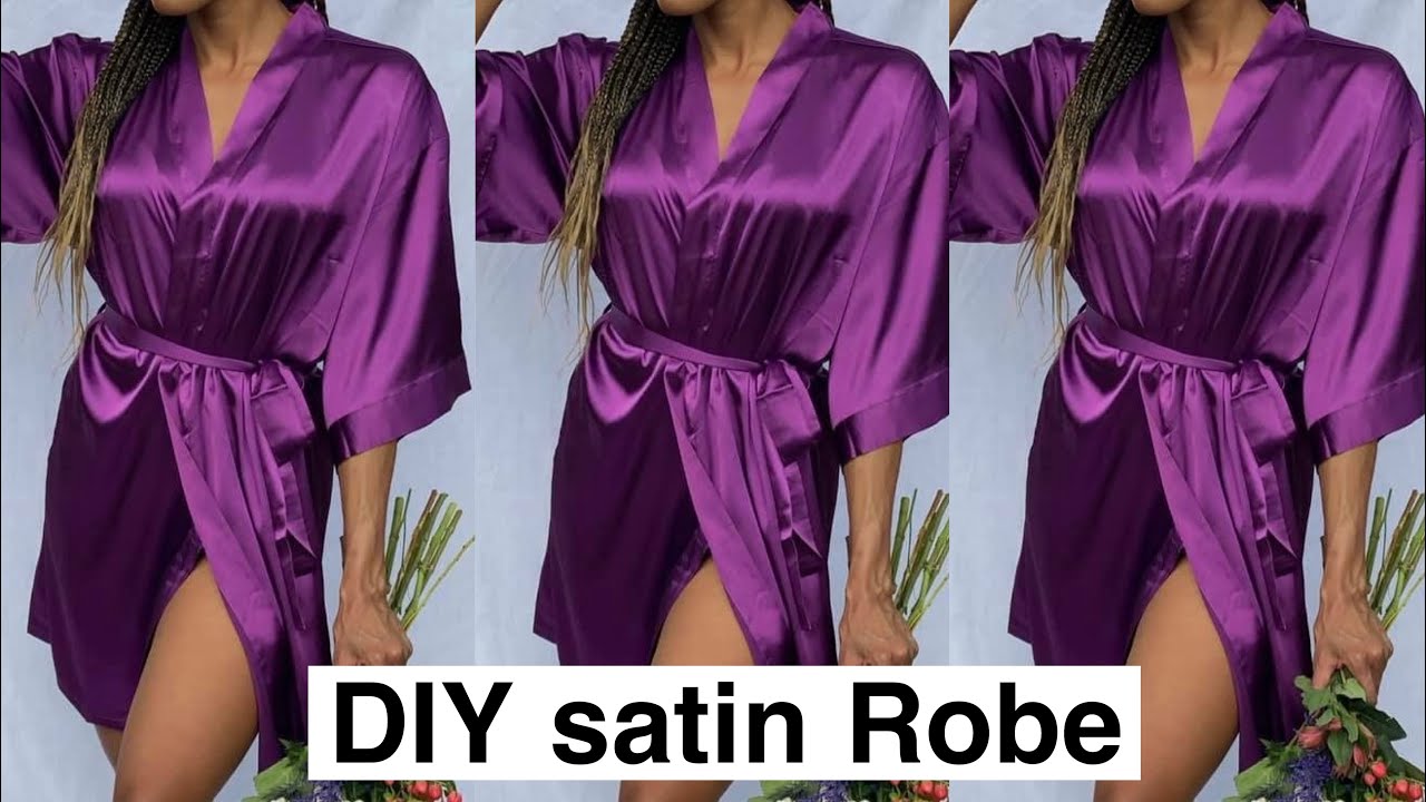 How to cut and sew a satin robe |Bridal shower robe