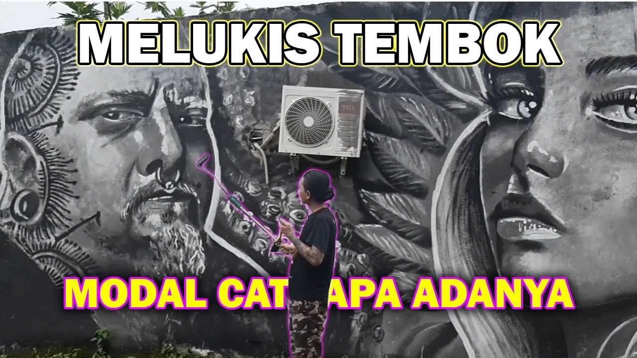 BELAJAR MURAL | CUMA MODAL CAT HITAM & PUTIH