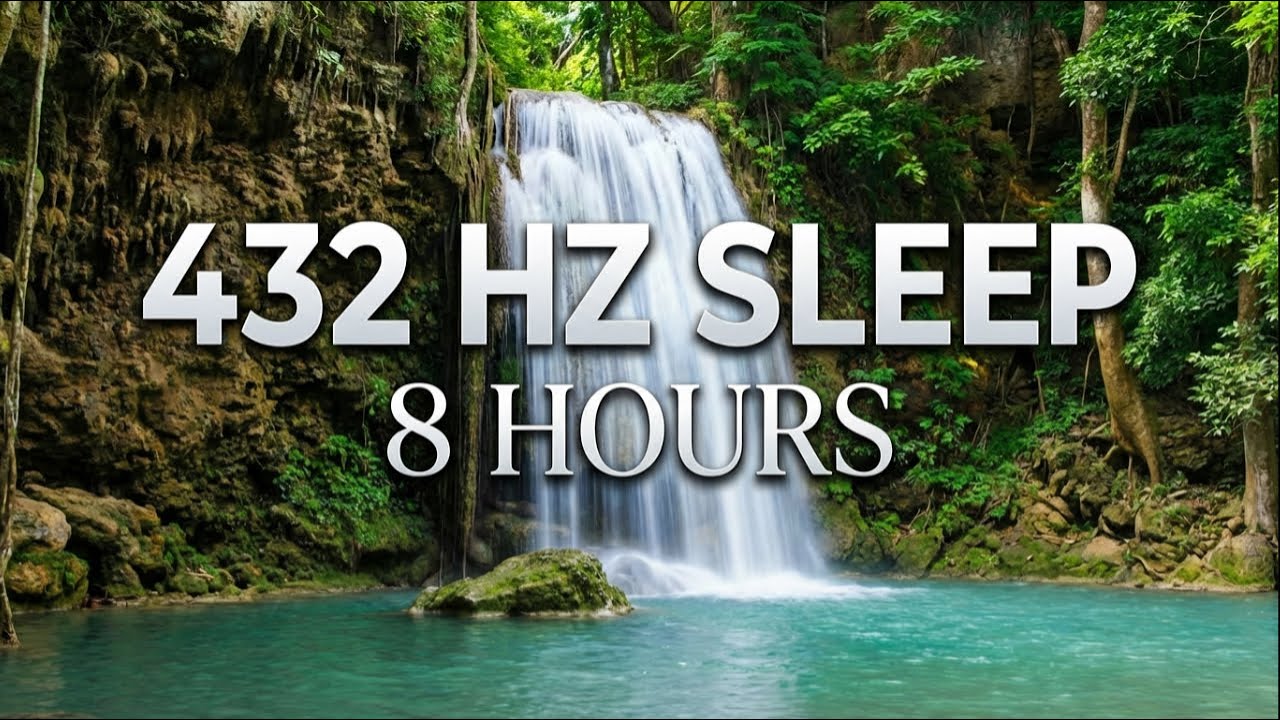8 Hours Sleep Music – Relaxing Waterfall Sounds in 432Hz