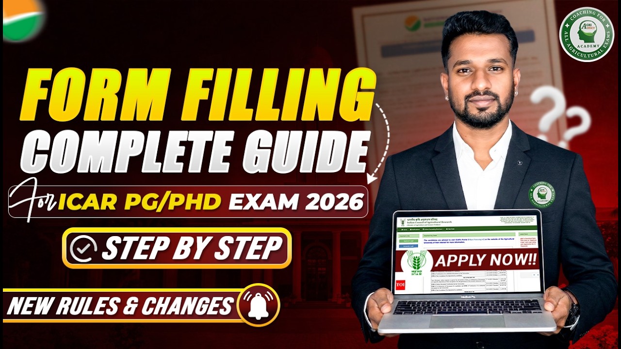 How to fill ICAR PG/PhD 2026 Application Complete Guide 🔥|Step by Step Application Process|New Rules
