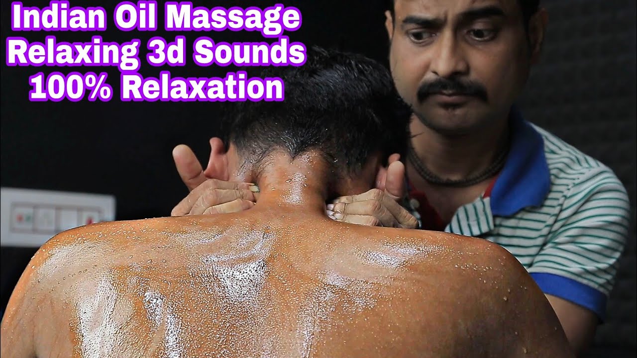 Indian Back Massage Therapy With Oil And Relaxing Head Massage With Oil | ASMR Neck And Spine Crack