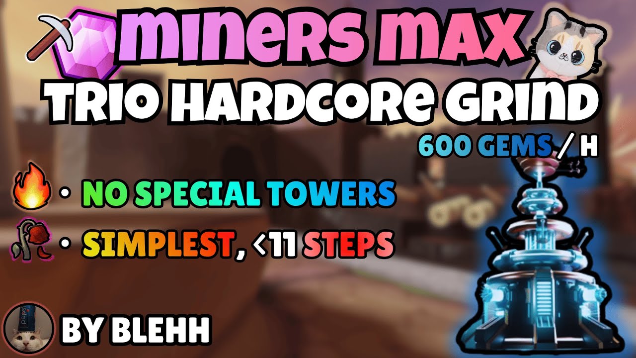 [NEW] Best Way To BEAT & GRIND Hardcore Mode in TRIO I Trio Miners Max - P2 POV I TDS Roblox