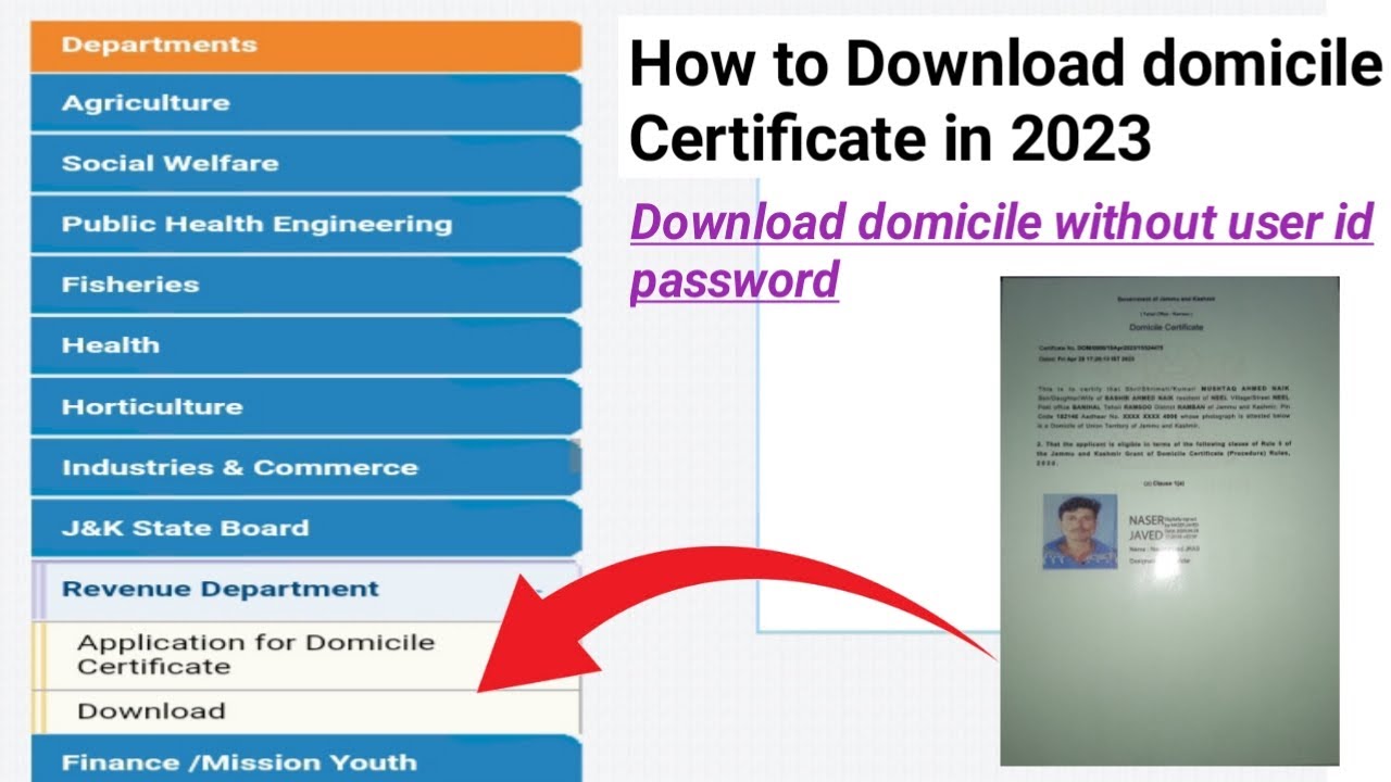 How to Download Domicile Certificate Online in J&K | How to Download Domicile Certificate 2023 |