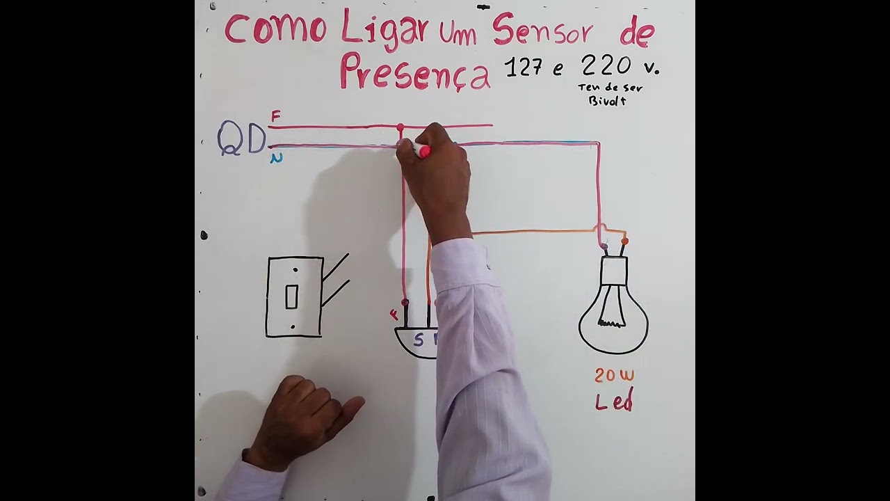 COMO LIGAR UM SENSOR DE PRESENÇA BEM SIMPLES. VEJA ABAIXO NA DESCRIÇÃO...