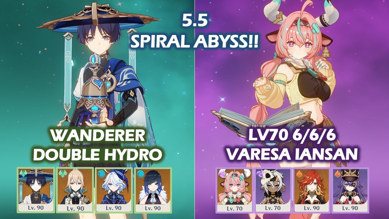 Wanderer Double Hydro & Varesa Iansan | 5.5 Spiral Abyss | Floor 12 | Genshin Impact
