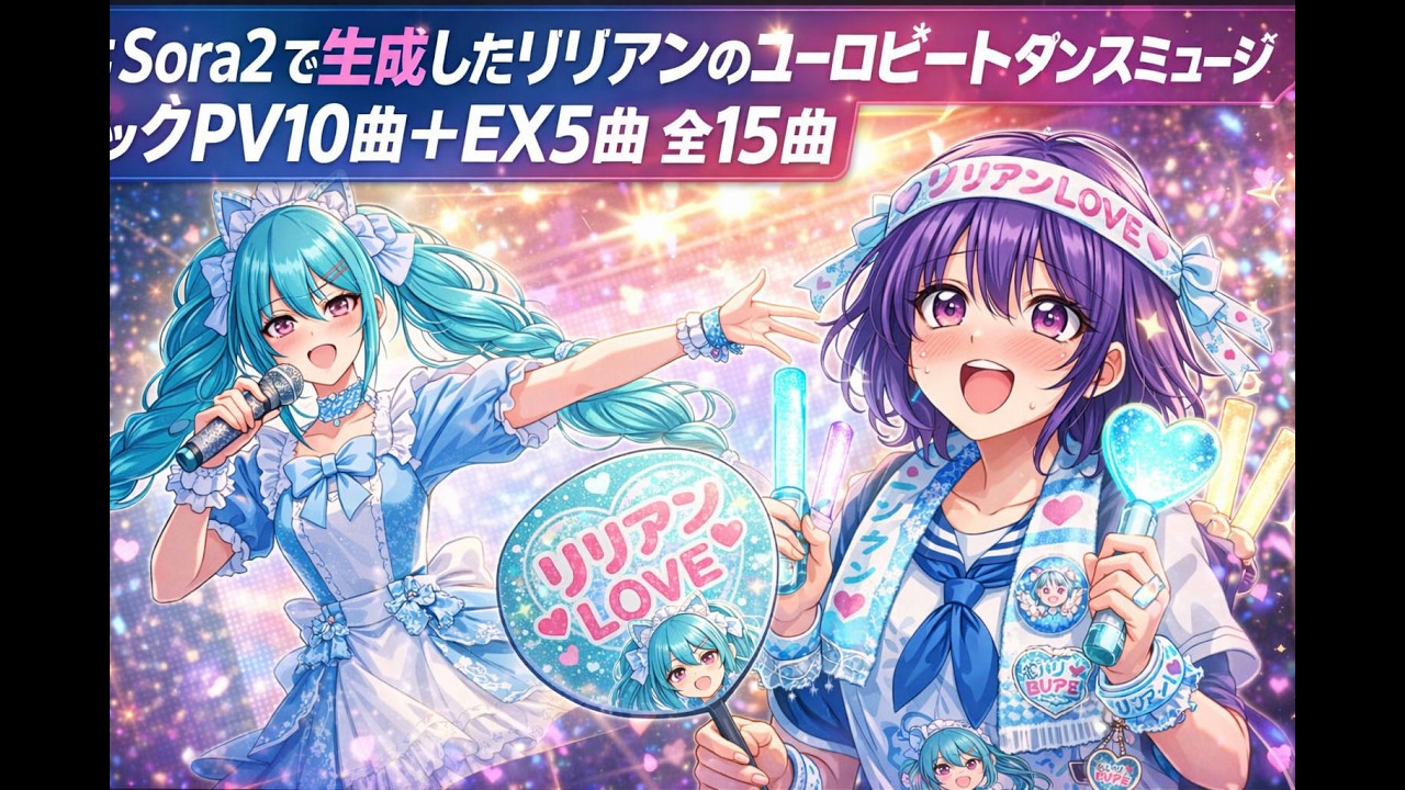 続：Sora２で生成したリリアンのユーロビートダンスミュージックPV10曲＋EX5曲　全15曲