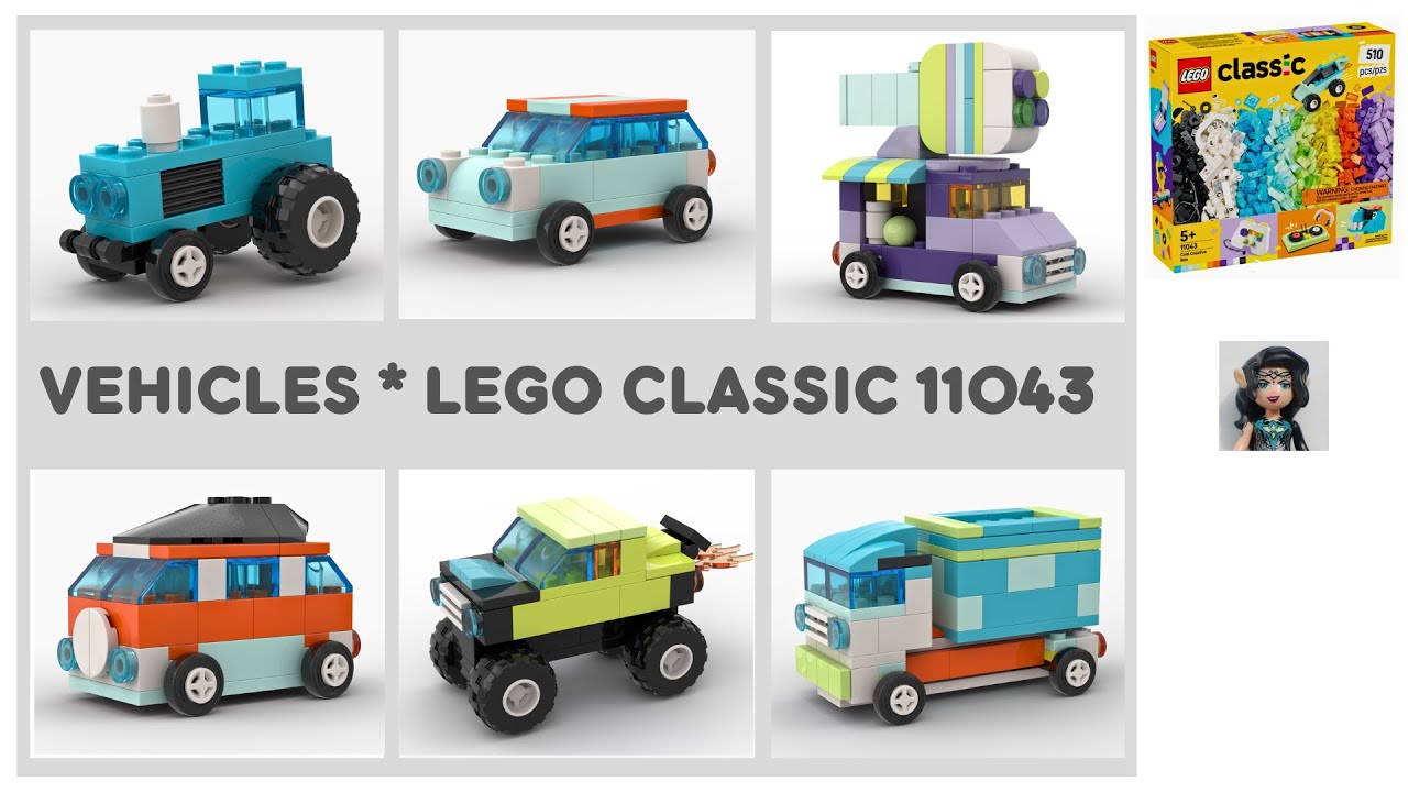 VEHICLES Lego classic 11043 ideas How to build Car Tractor Camper Truck