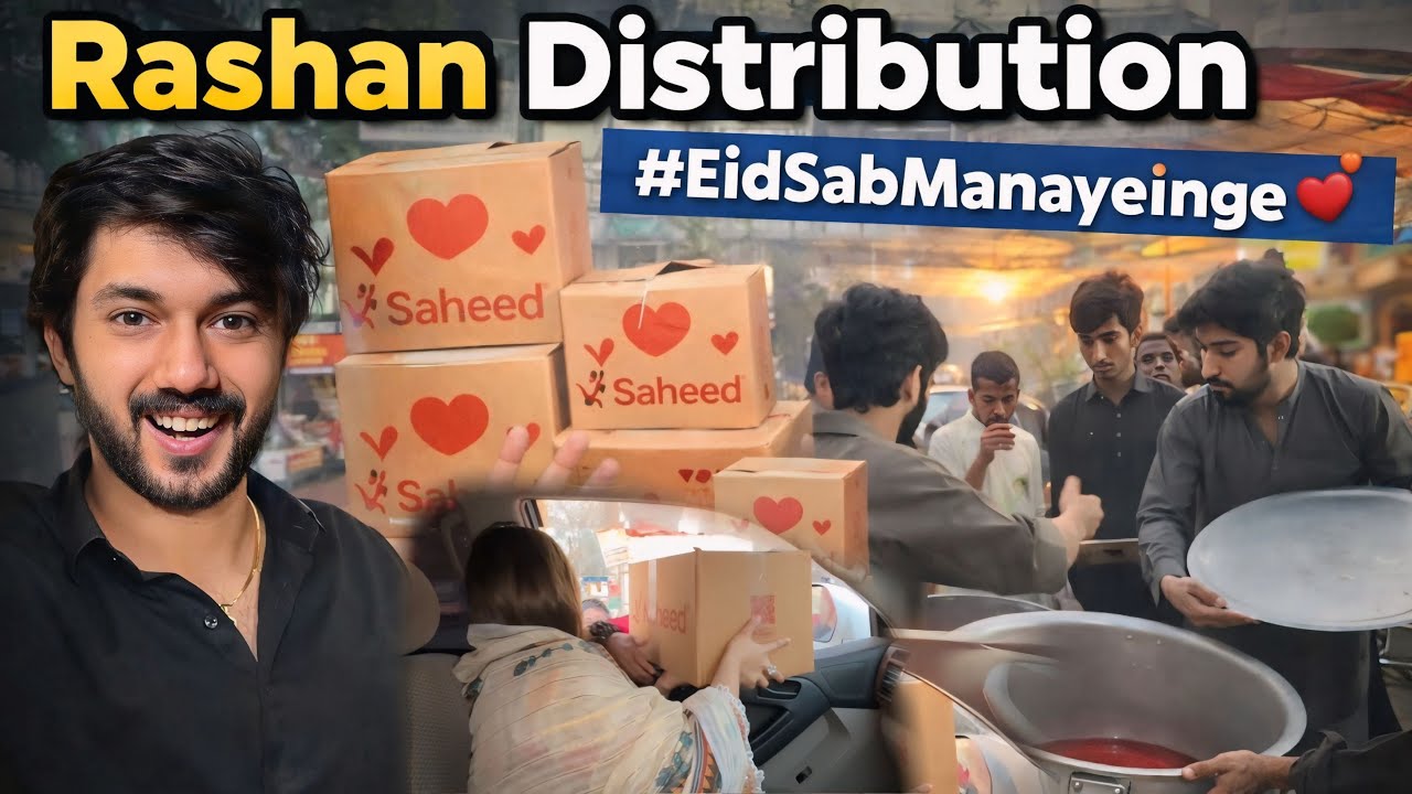 Rashan Distribution 🥹❤️ | Gari Mai Jagah kam par gae😅 | #eidsabmanayaegay | @hussain.tareen |