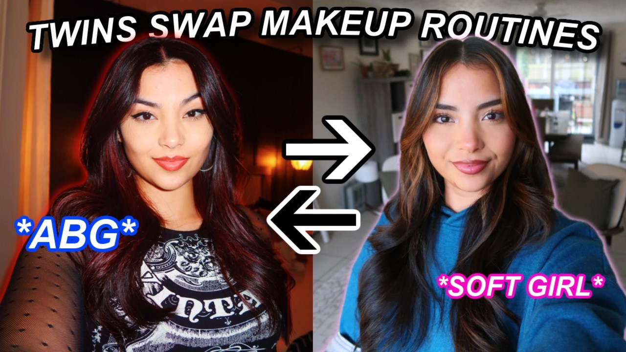 TWINS SWAP MAKEUP ROUTINES! *different aesthetics*