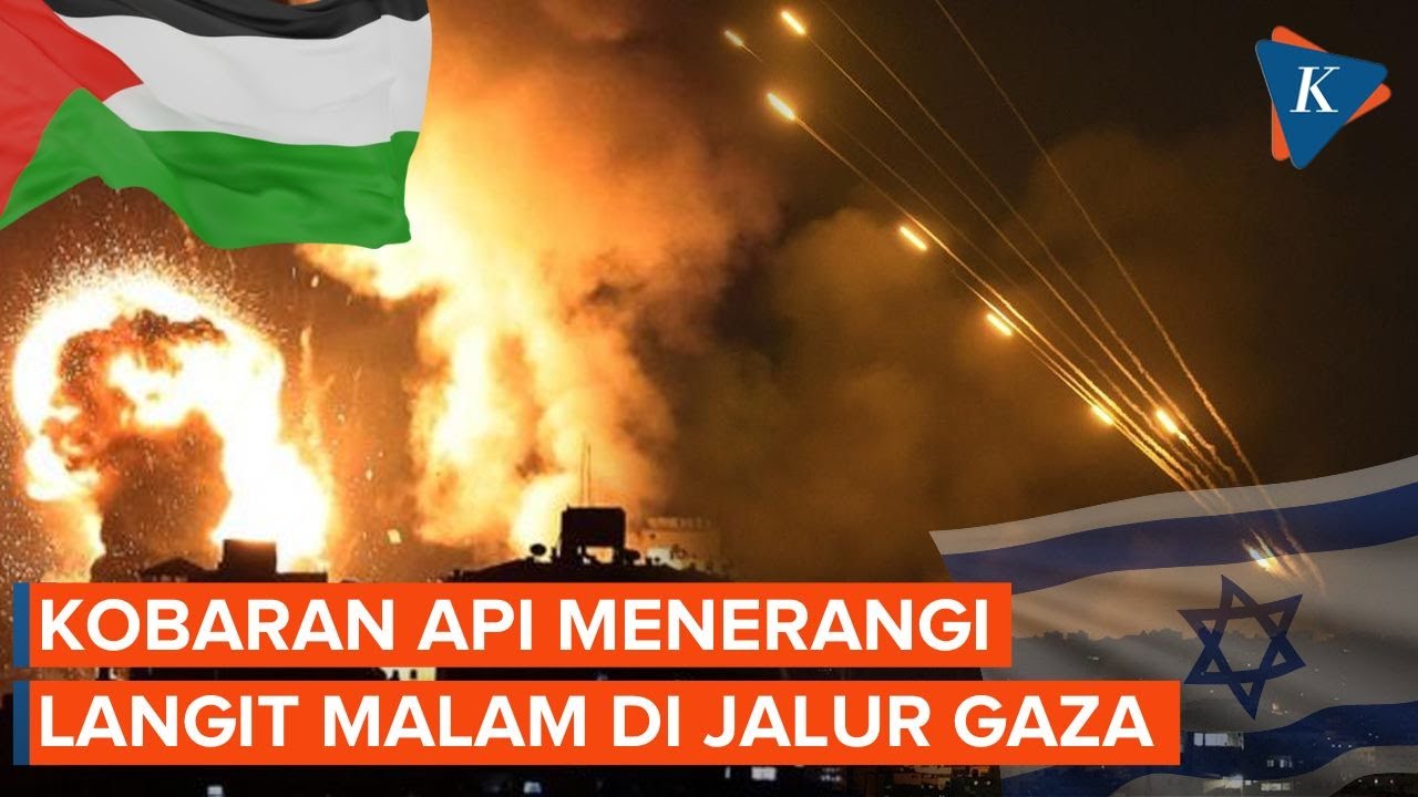 Ledakan dan Kobaran Api di Langit Gaza Saat Perang Hamas-Israel Berlanjut