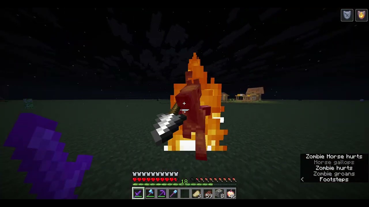 Minecraft Fighting a zombie with a spear