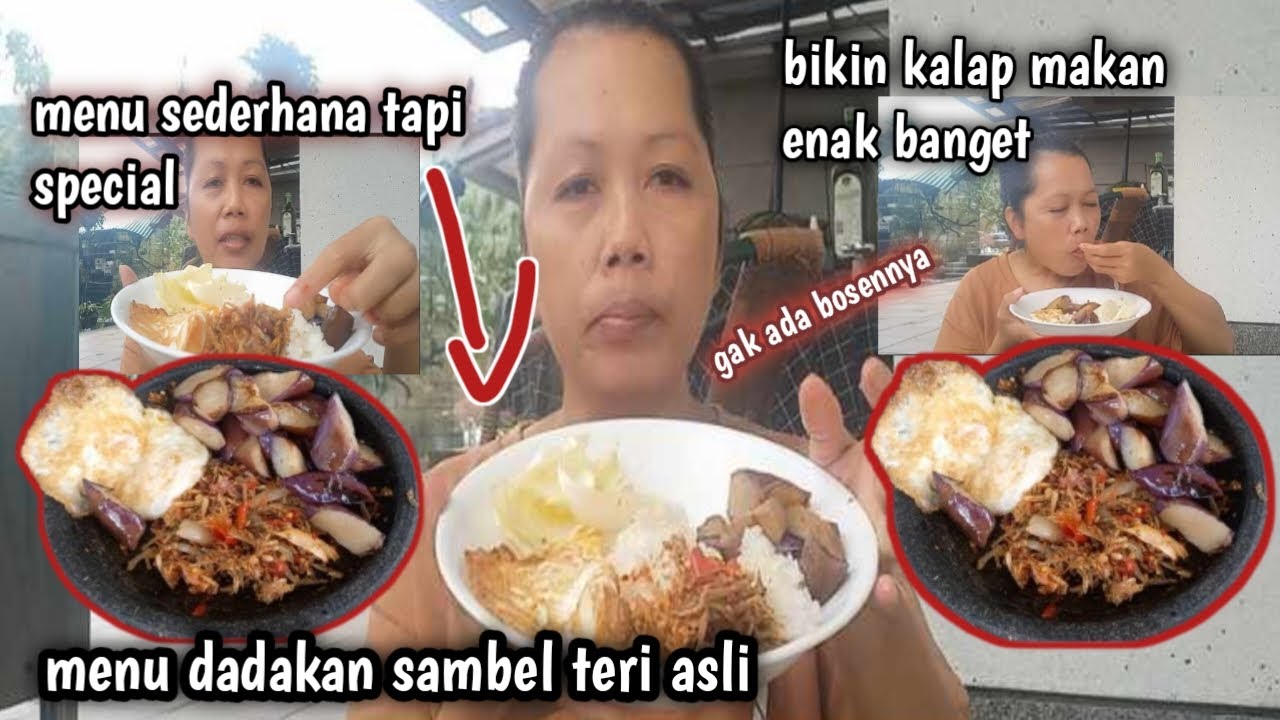 menu dadakan⁉️sambel teri  coel terong  goreng  bikin nafsu makan   langsung bertambah