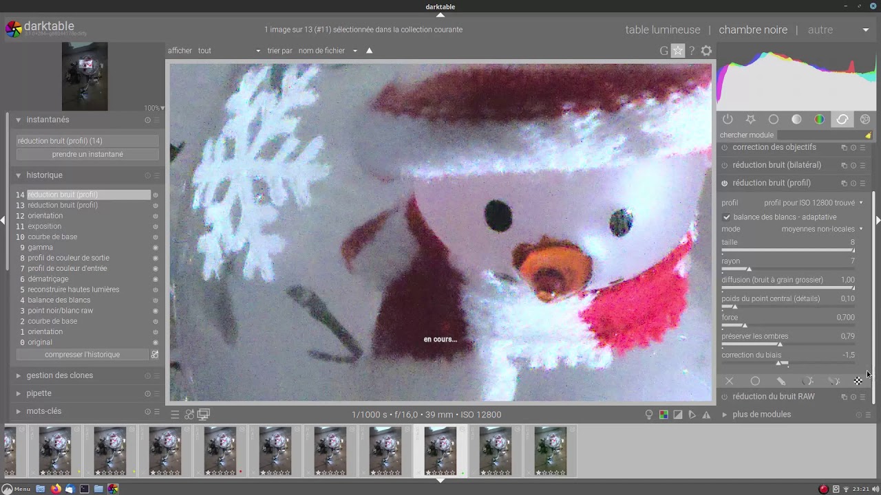 Réduction de bruit avec darktable 3.0