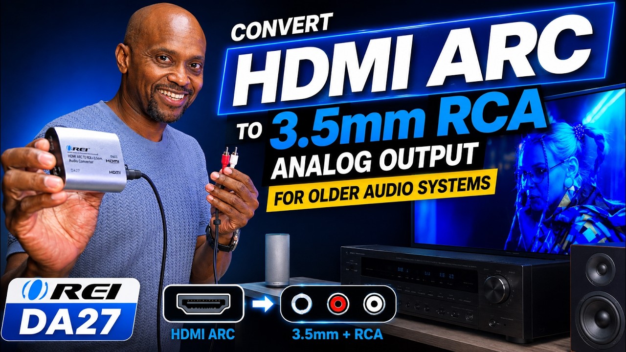 Convert HDMI ARC TO 3.5mm RCA Analog Output For Older Audio Systems With OREI DA27