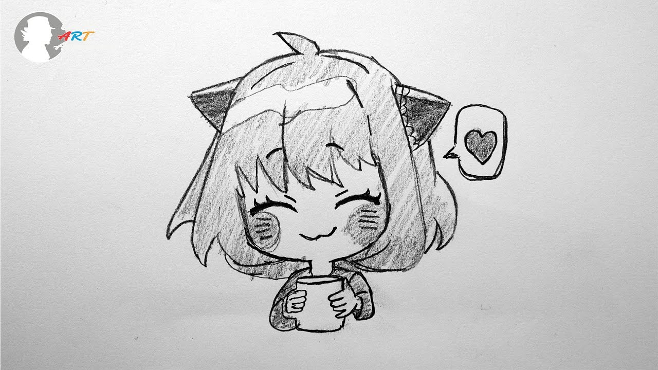 Drawing Anya Forger in Chibi Style | Easy Anime Art for Beginners