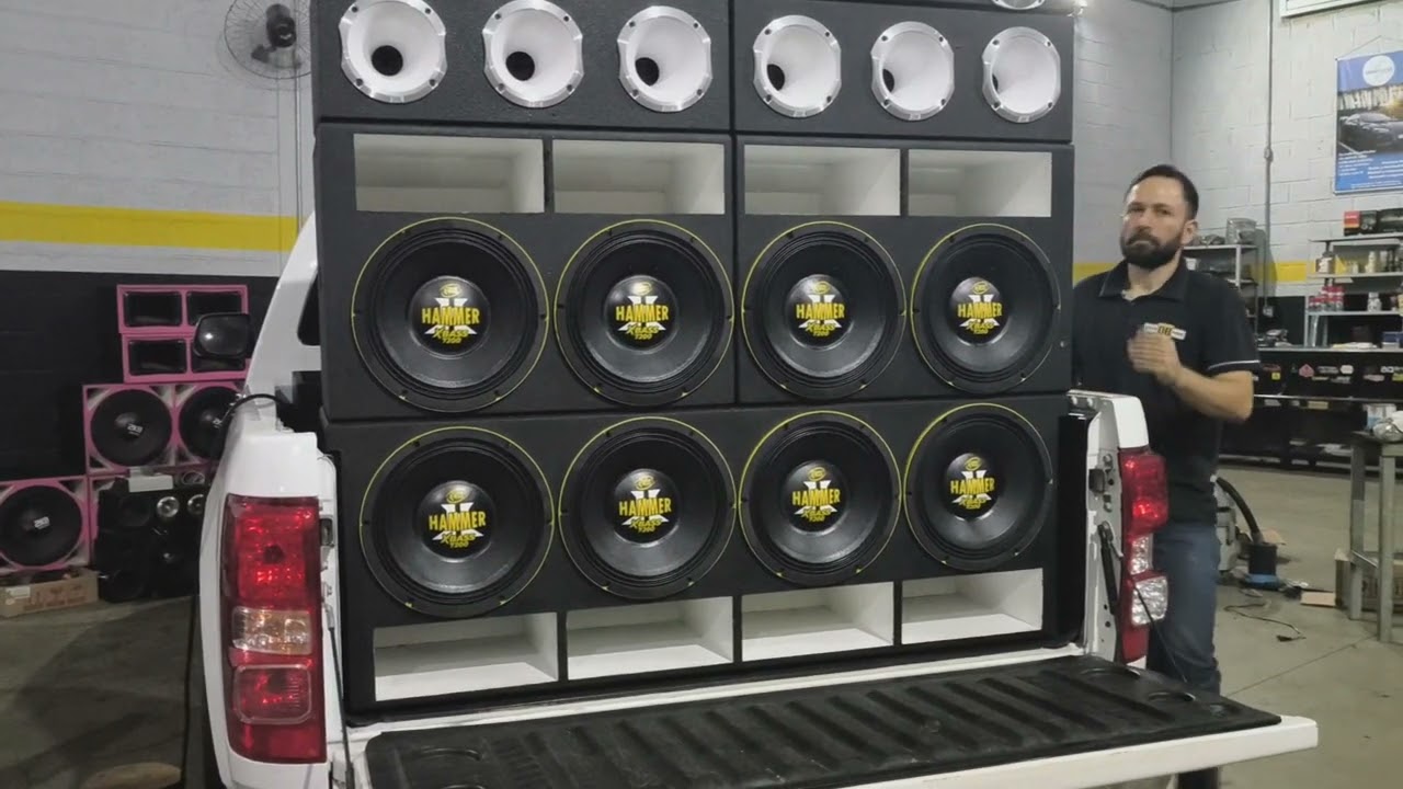 Alto Falante Eros Hammer 7K2 Bass & Modulos Taramps HV 80.000