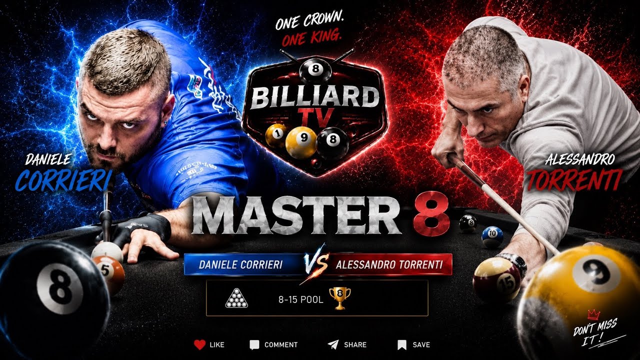 CORRIERI DANIELE VS TORRENTI ALESSANDRO Finale Master 8 BILLIARD TV