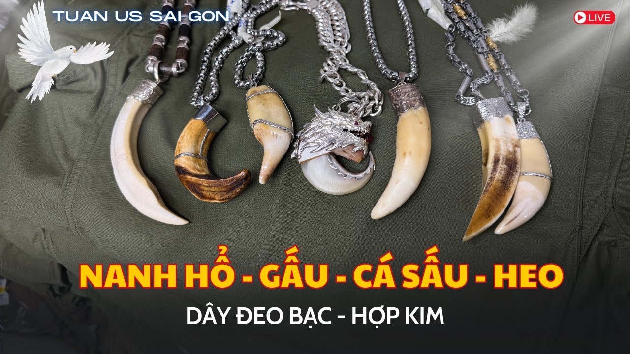 [18/9] DÂY ĐEO MÓNG HỔ  | NANH HEO - CÁ SẤU - NANH HỔ | CHUẨN XỊN | LH 0353.820.222