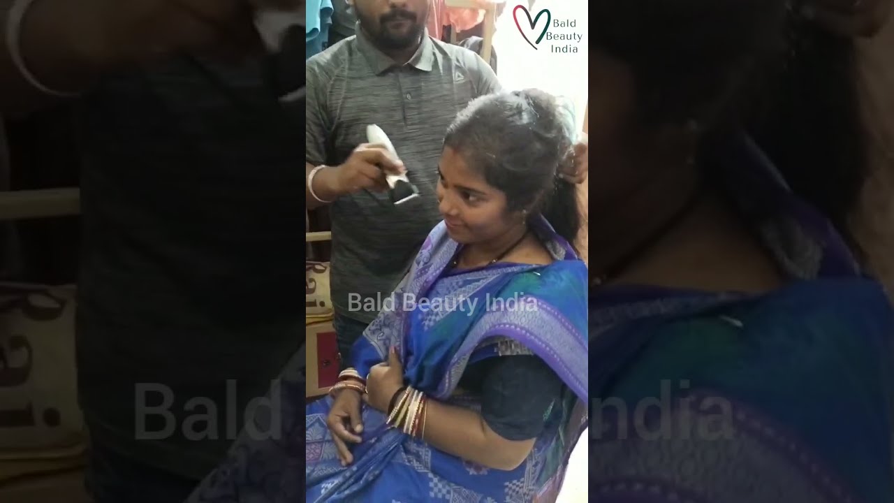 Indian Girl Headshave in Home || Hair Donation