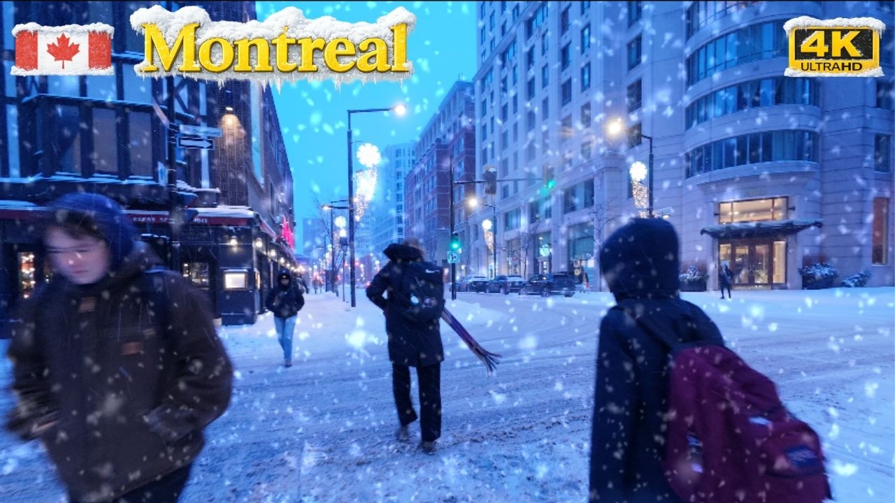 Walking in the Snow ❄️ | Downtown Montreal #snow #snowfall