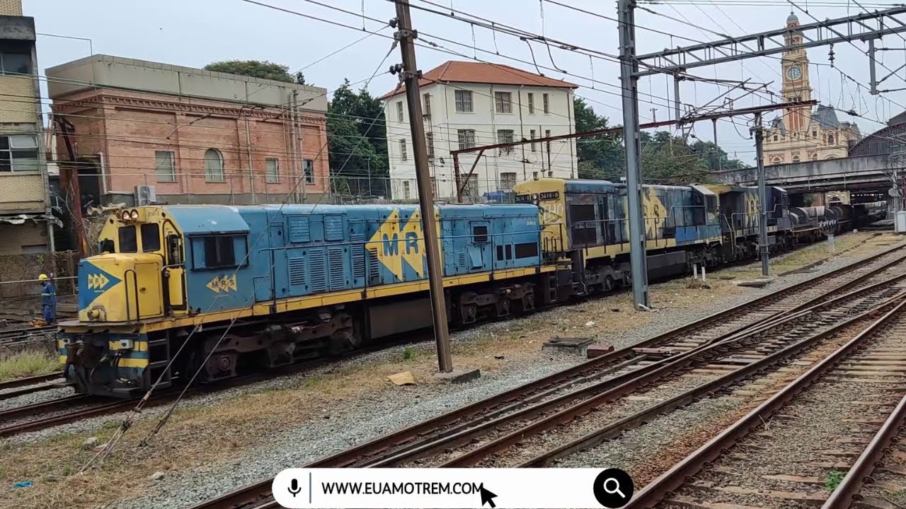 🚂TREM BOBINEIRO CARREGADO DA MRS LIDERADO PELA LOCOMOTIVA U20-C 3141-3 PASSANDO PELA REGIÃO DA LUZ🚃