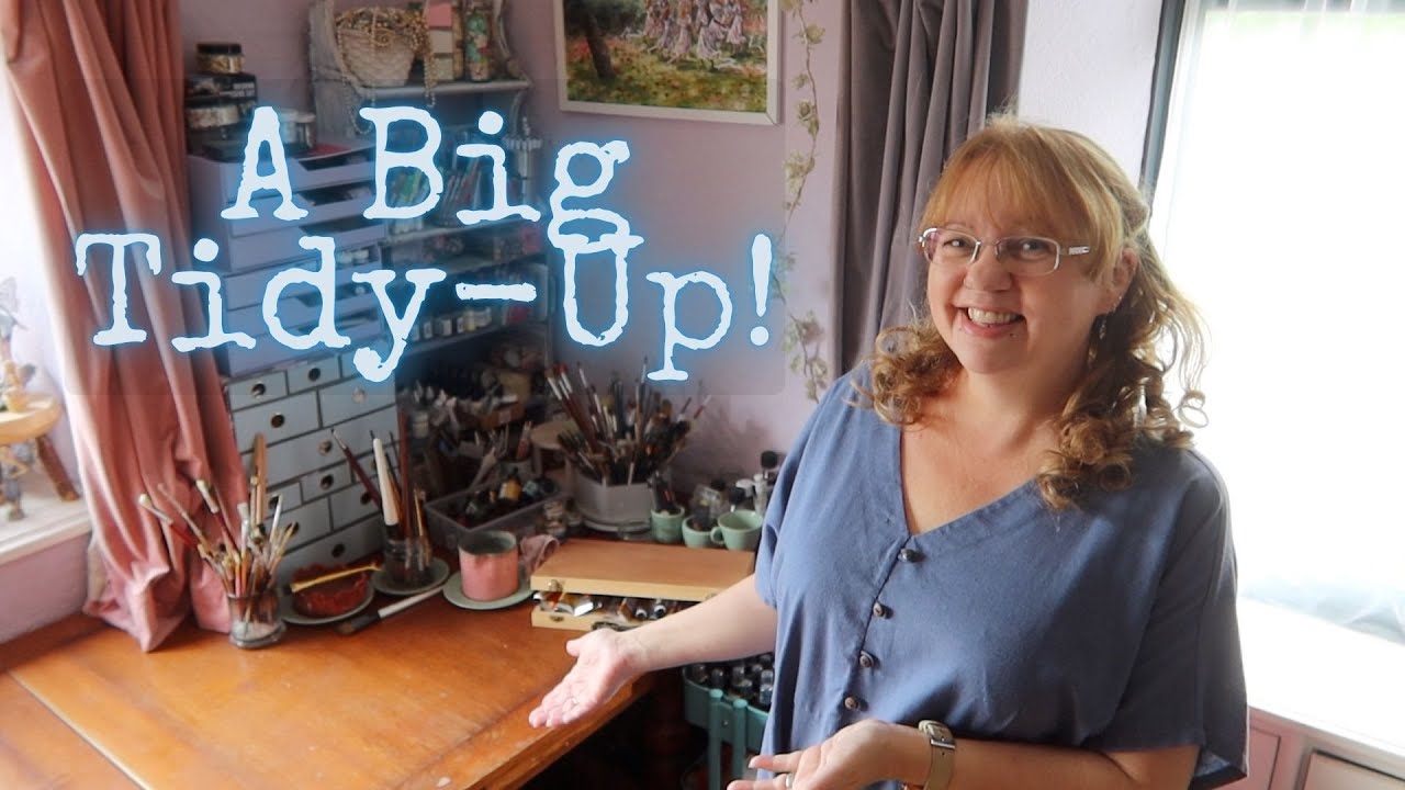 Starting a big art studio tidy up! And starting a mixed media figure painting.