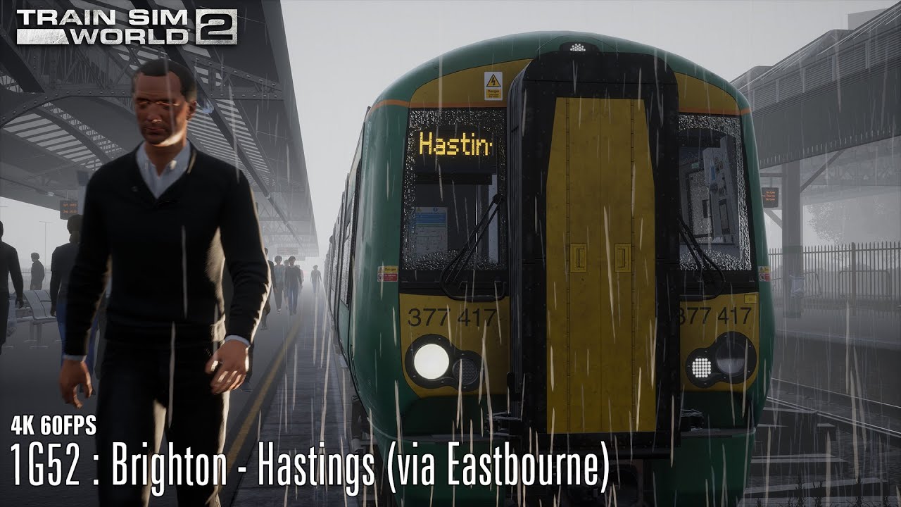 1G52 : Brighton - Hastings (via Eastbourne) - East Coastway - Class 377 - Train Sim World 2