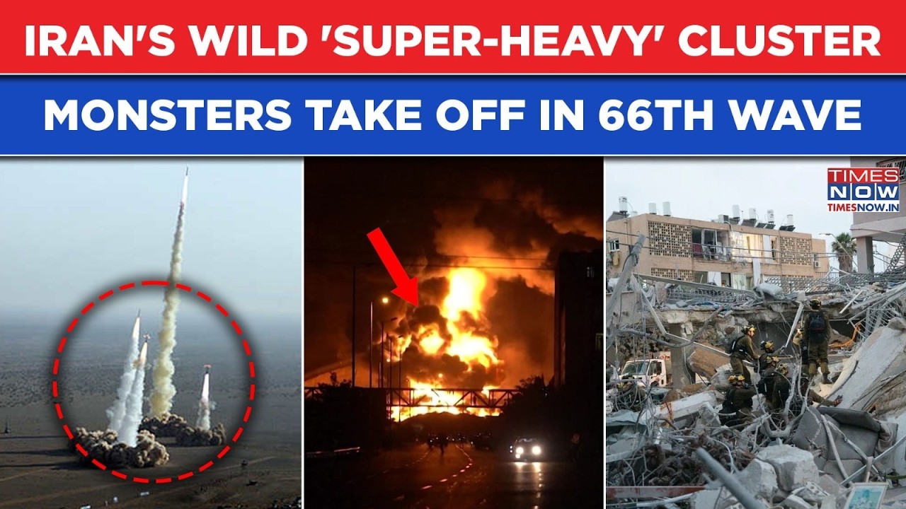 Iran's 66th Wave Wild Video: IDF In Panics As IRGC Fires 'Super-Heavy' Cluster Monster Missiles