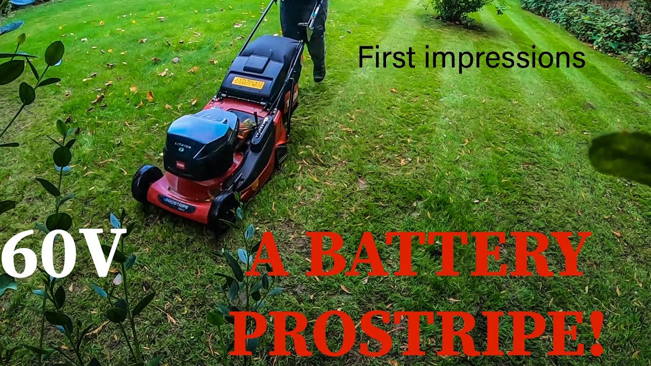 Cutting a lawn after serious scarifying work done!NEW TORO eProstripe 560