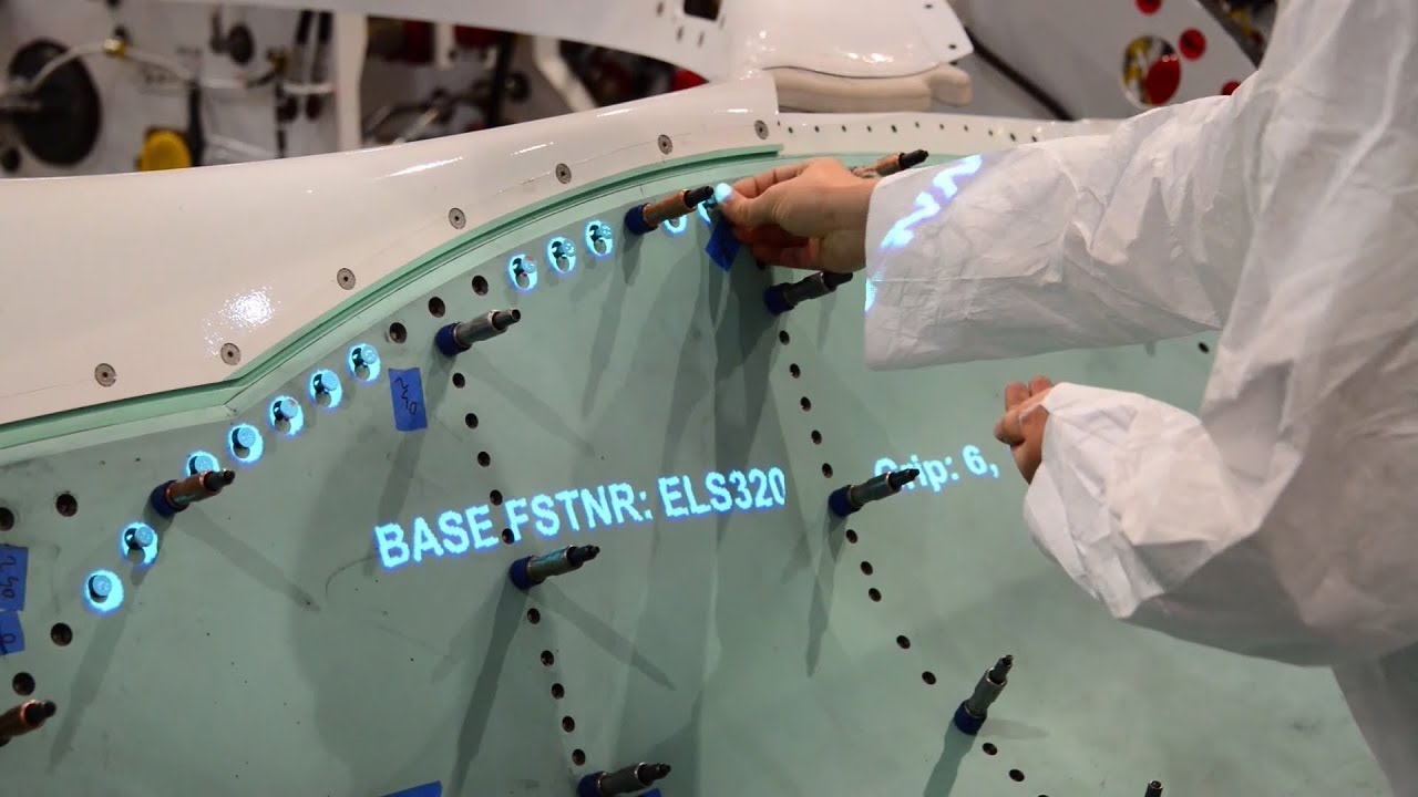 Projected Work Instructions on the F-35 Lightning