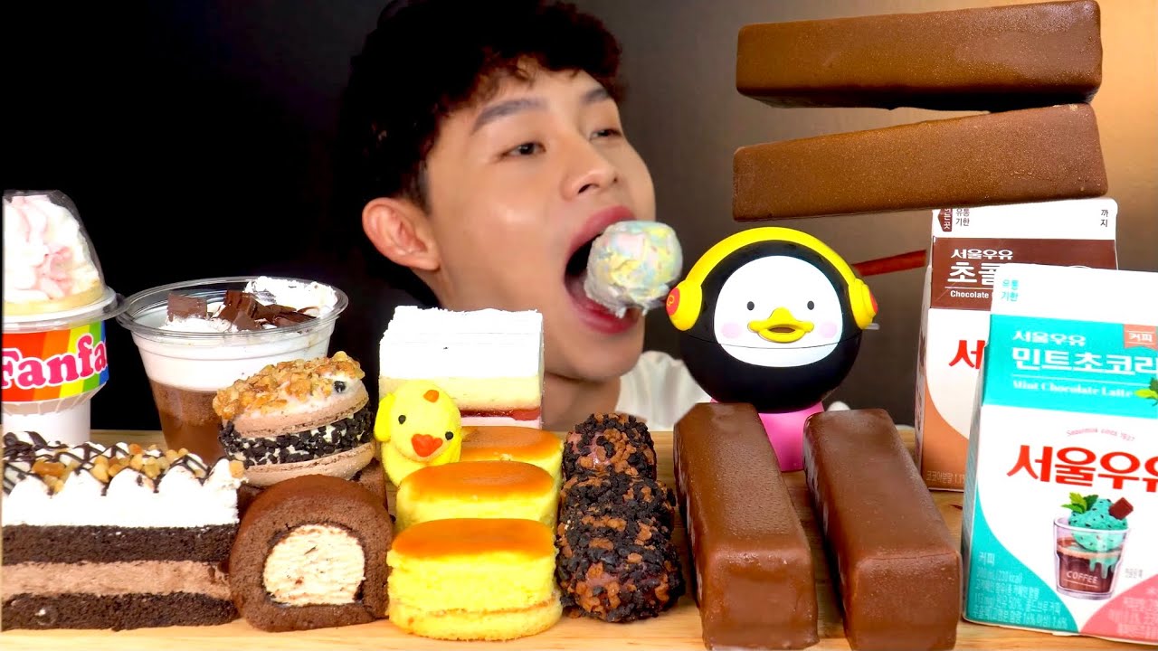 ASMR 편의점 디저트🍨 치즈케이크 초코롤 베라 초코자이언트바 먹방 Convenience Store Dessert Chocolate Bar Choco Dessert MuKBang