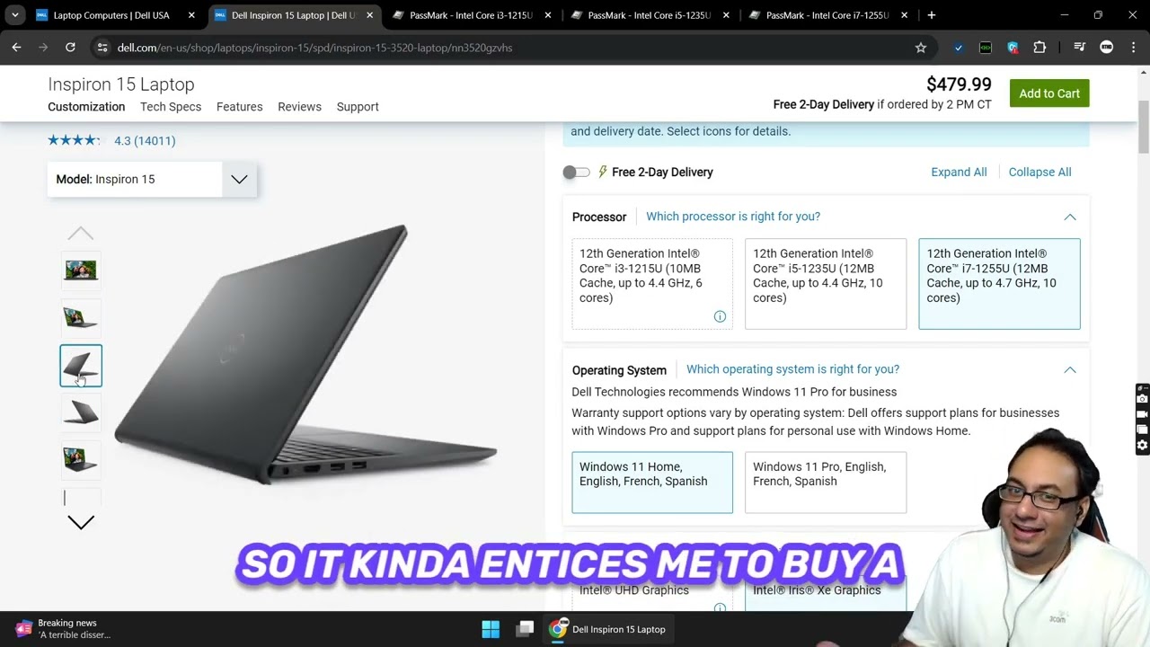 DELL Inspiron 15 - Model 3520 - Intel i3 1215U i5 1235U i7 1255U Specs Review