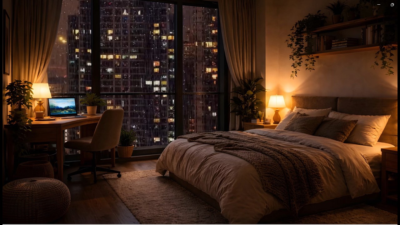 + 7 Rainy City Apartment 🌧️ Cozy Night Ambience with Heavy Rain
