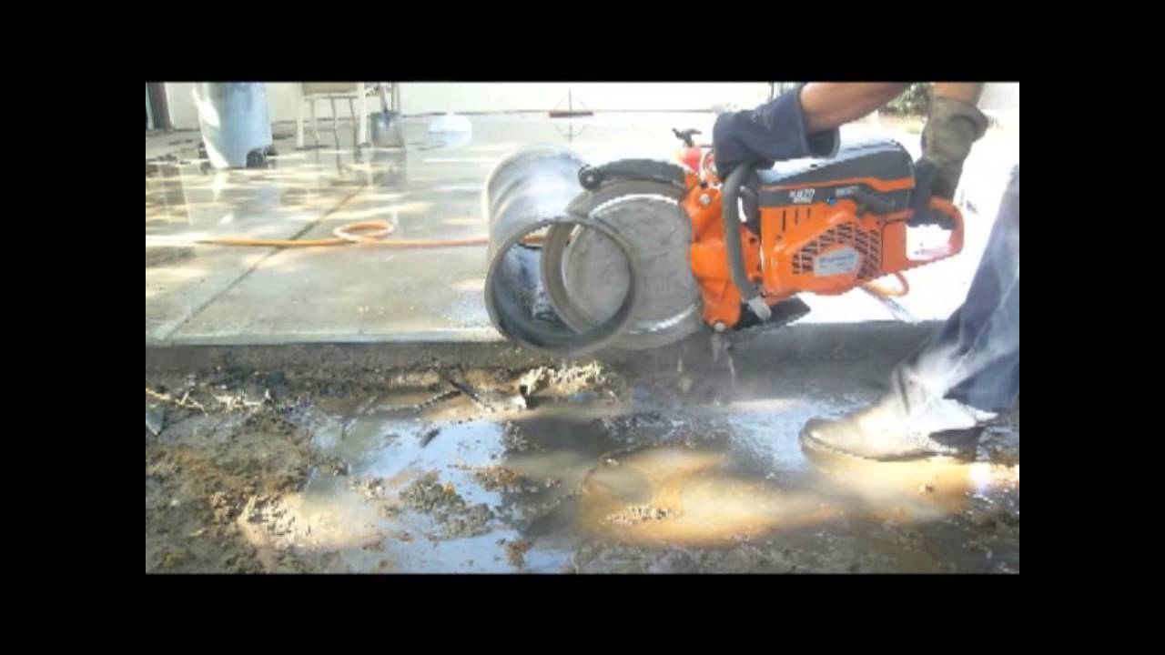 Ductile Iron Ring Saw Safety Blade Cuts Concrete-Lined Ductile Iron Pipe